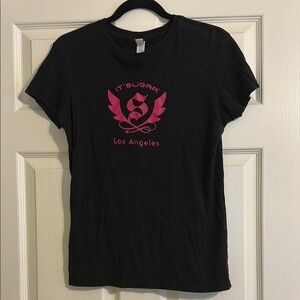 It’Sugar Los Angeles Black Cap Sleeve Tee